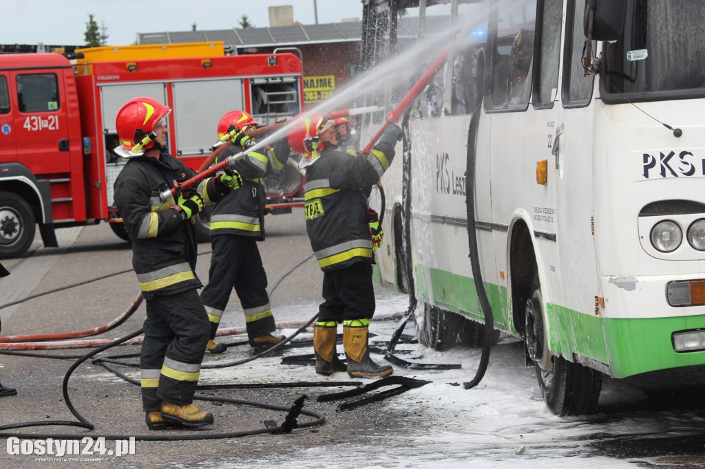 Na dworcu PKS w Gostyniu spłonął autobus