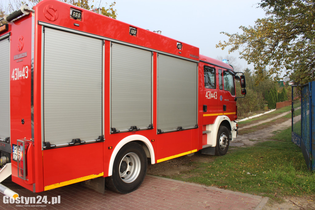 Interwencja straży pożarnej na ogródkach działkowych