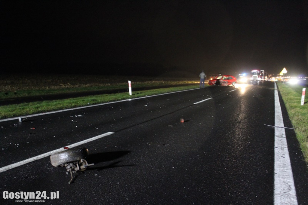Wypadek na krajowej 12. na obwodnicy Borku Wlkp.