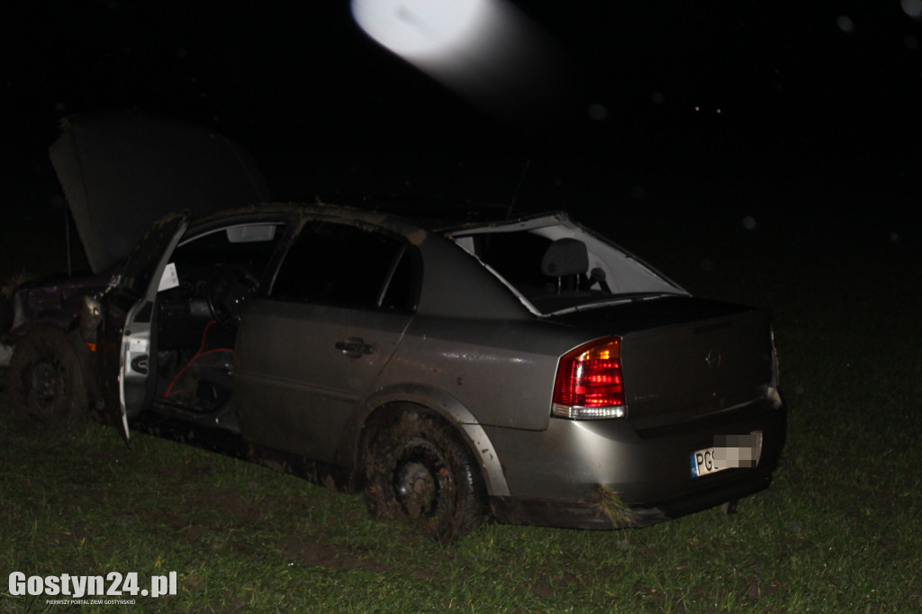 Zdarzenie drogowe na rasie Krobia-Chwałkowo