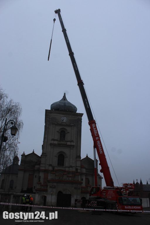 Demontaż kopuły Sanktuarium na Zdzieżu