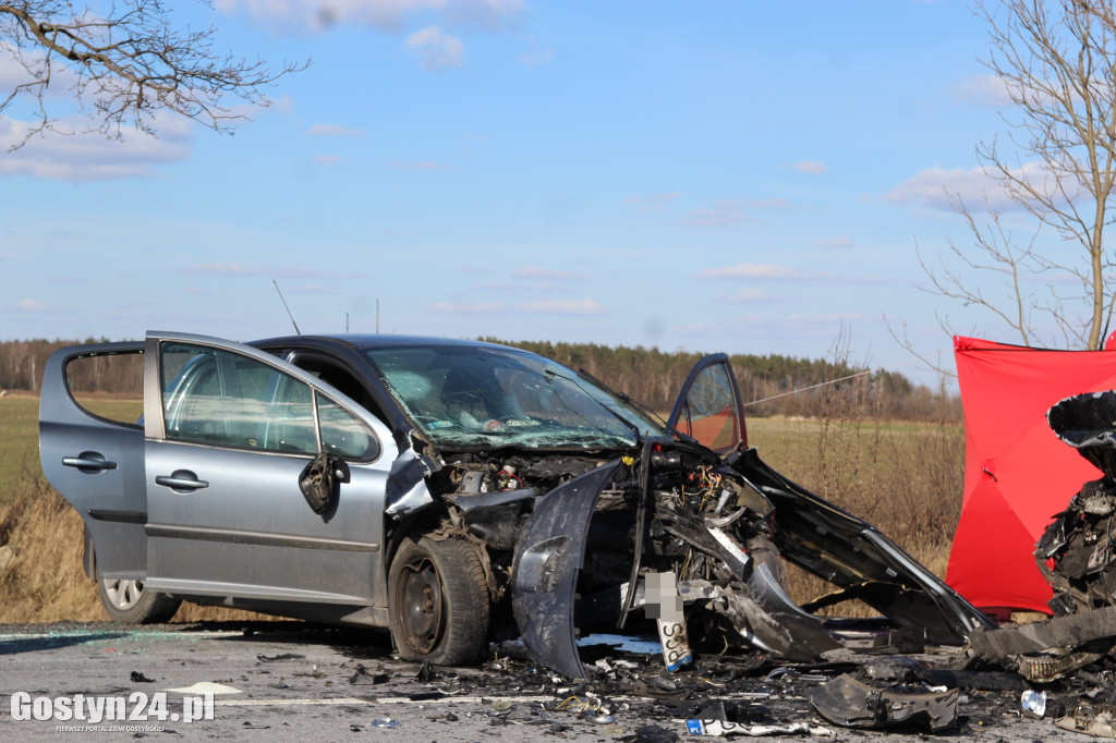 Czołowe zderzenie dwóch samochodów