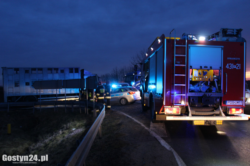Czołowe zderzenie busa i ciężarówki