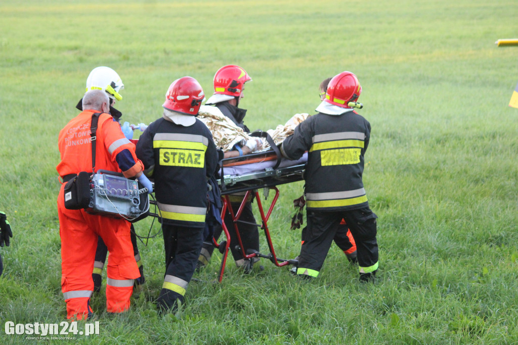 Wypadek motocyklisty w Pępowie