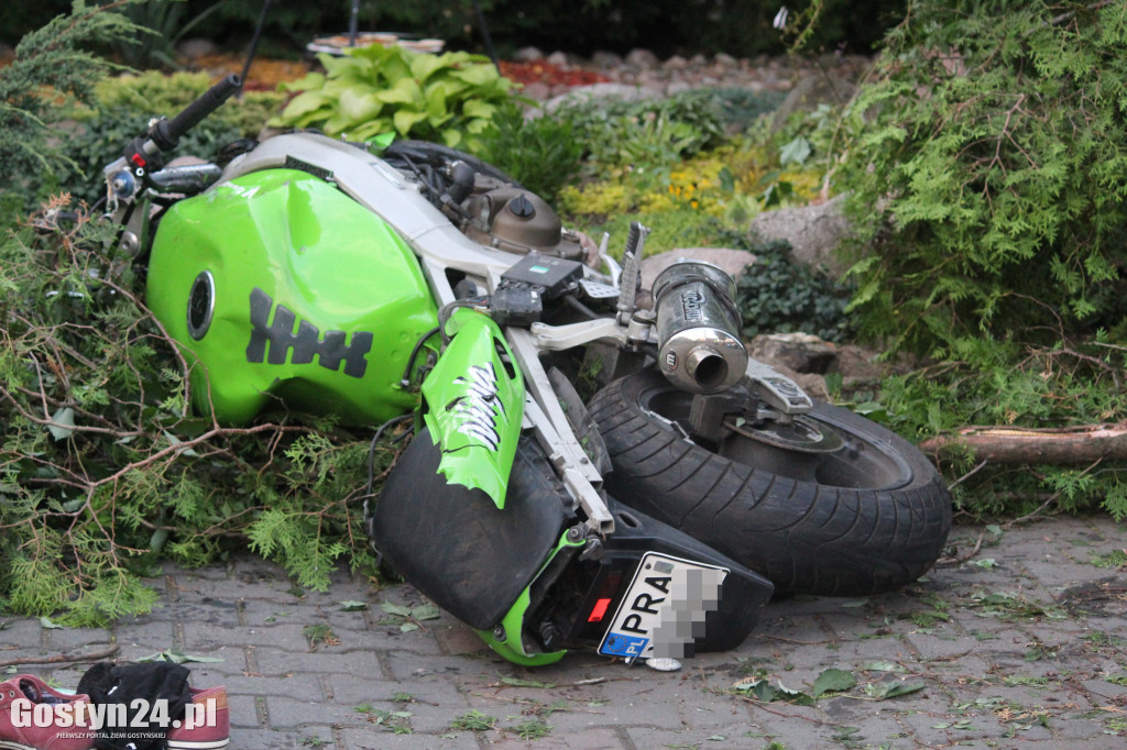 Wypadek motocyklisty w Pępowie