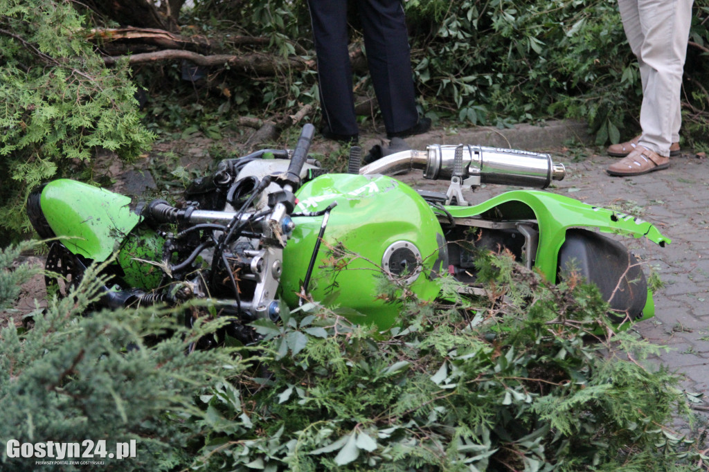 Wypadek motocyklisty w Pępowie