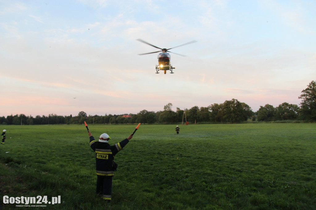 Wypadek motocyklisty w Pępowie