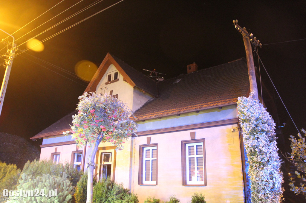 Pożar sadzy w kominie przy ul. Krobskiej w Poniecu