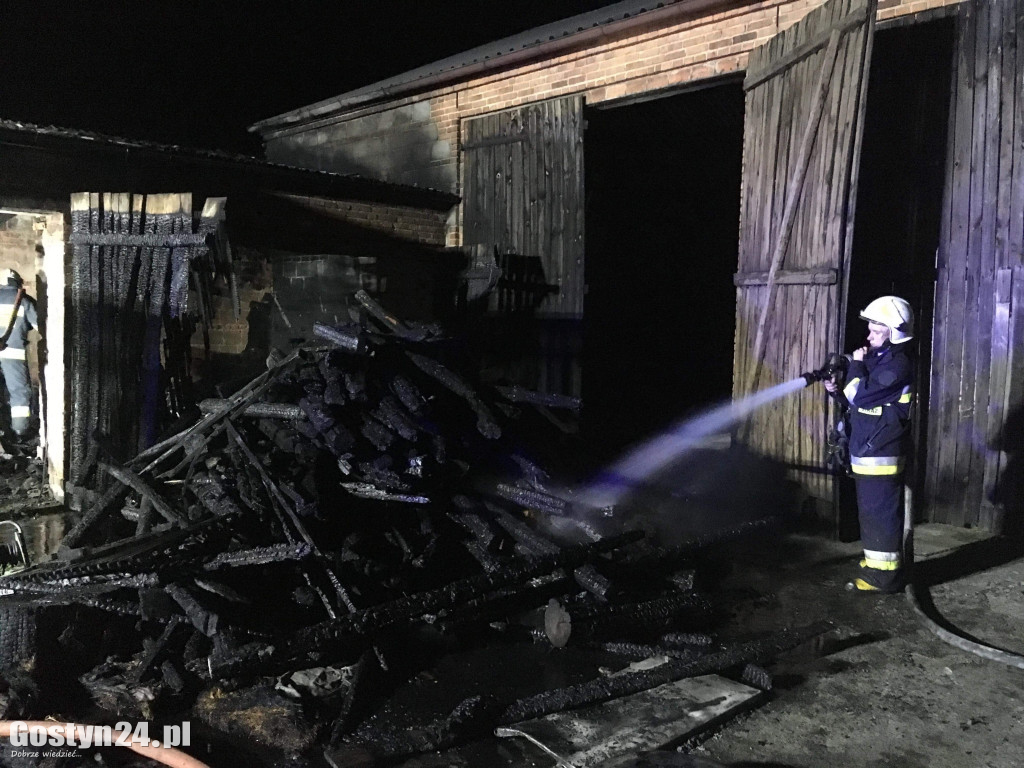 Pożar boksów garażowych w Sułkowicach