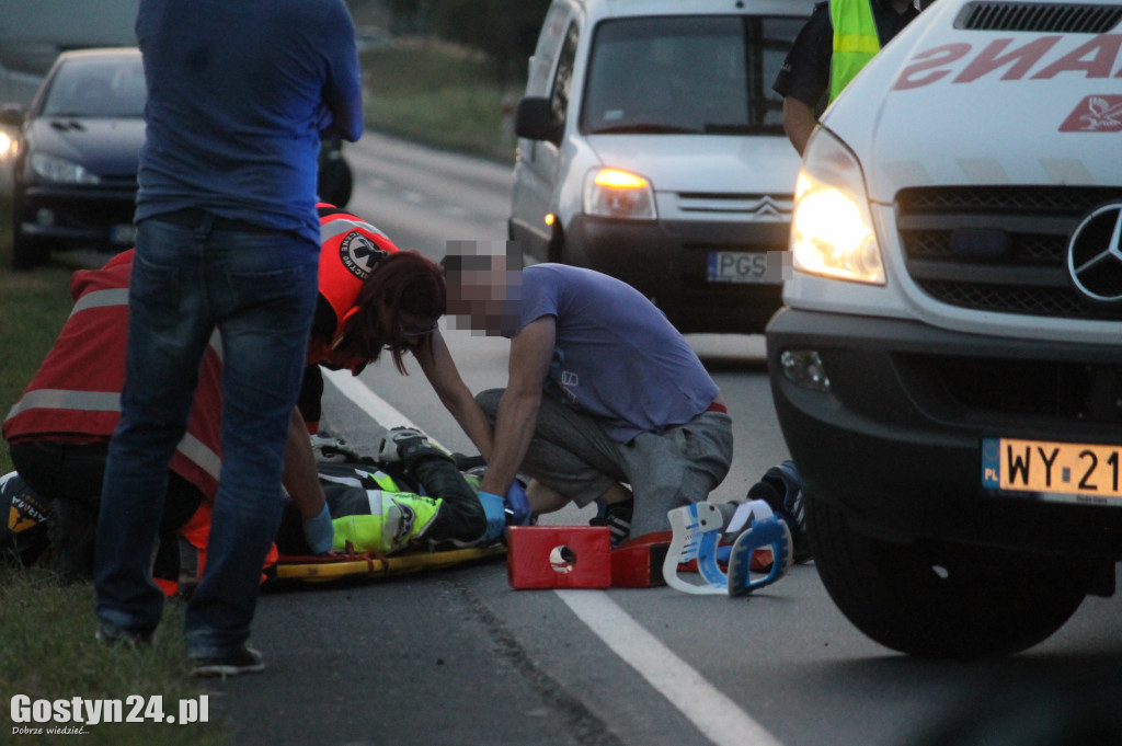 Wypadek motocyklisty na krajowej 12