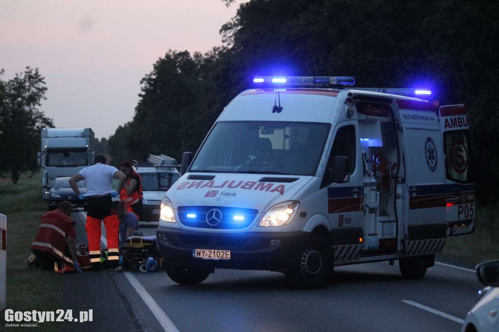 Wypadek motocyklisty na krajowej 12