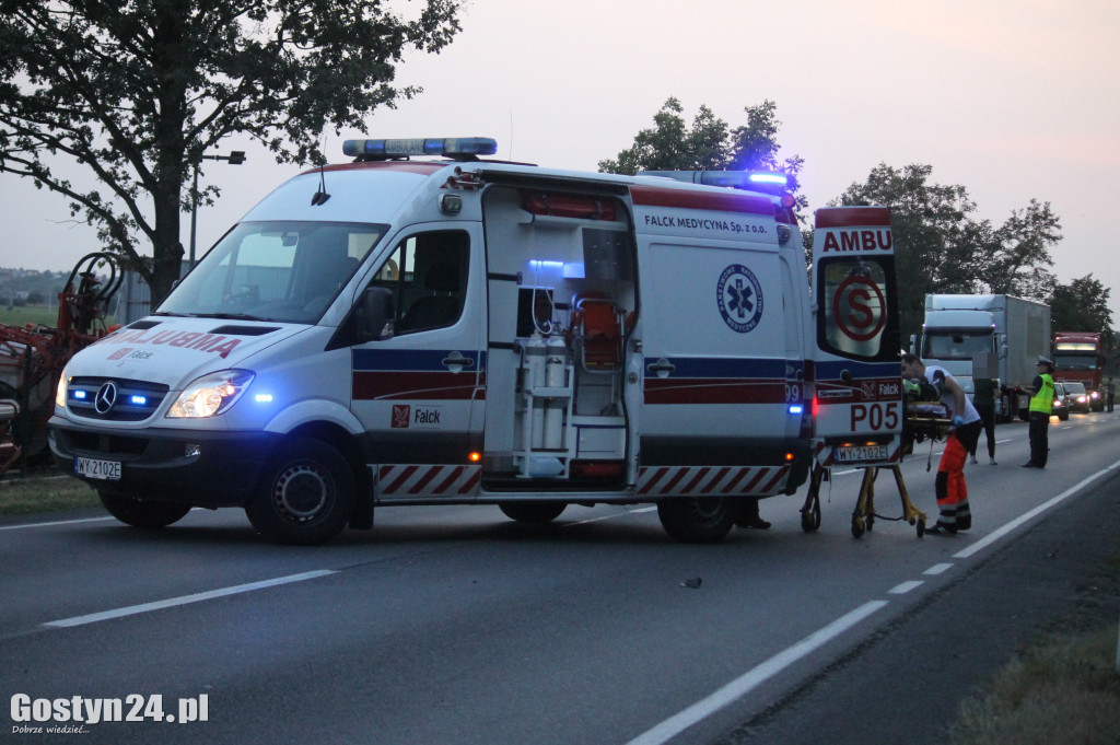 Wypadek motocyklisty na krajowej 12