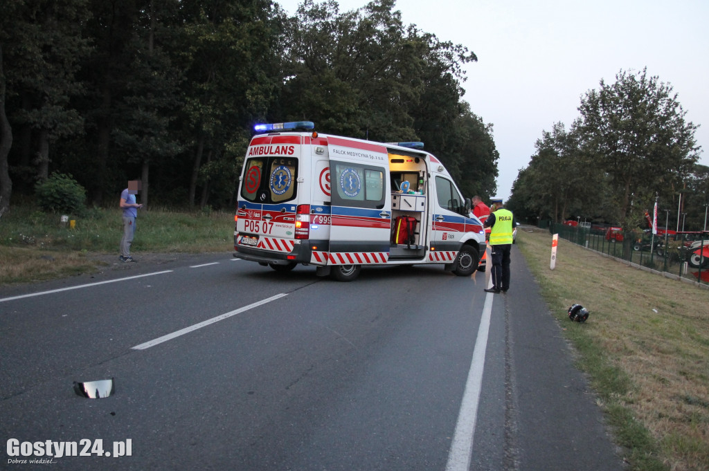Wypadek motocyklisty na krajowej 12