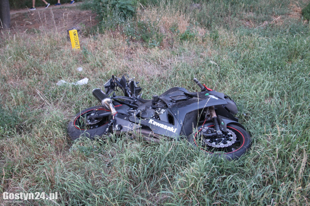 Wypadek motocyklisty na krajowej 12