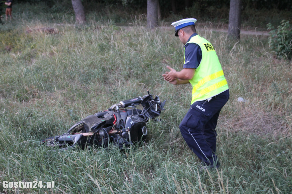 Wypadek motocyklisty na krajowej 12