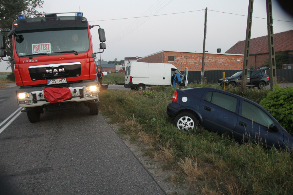 Wypadek na drodze powiatowej w Lipiu