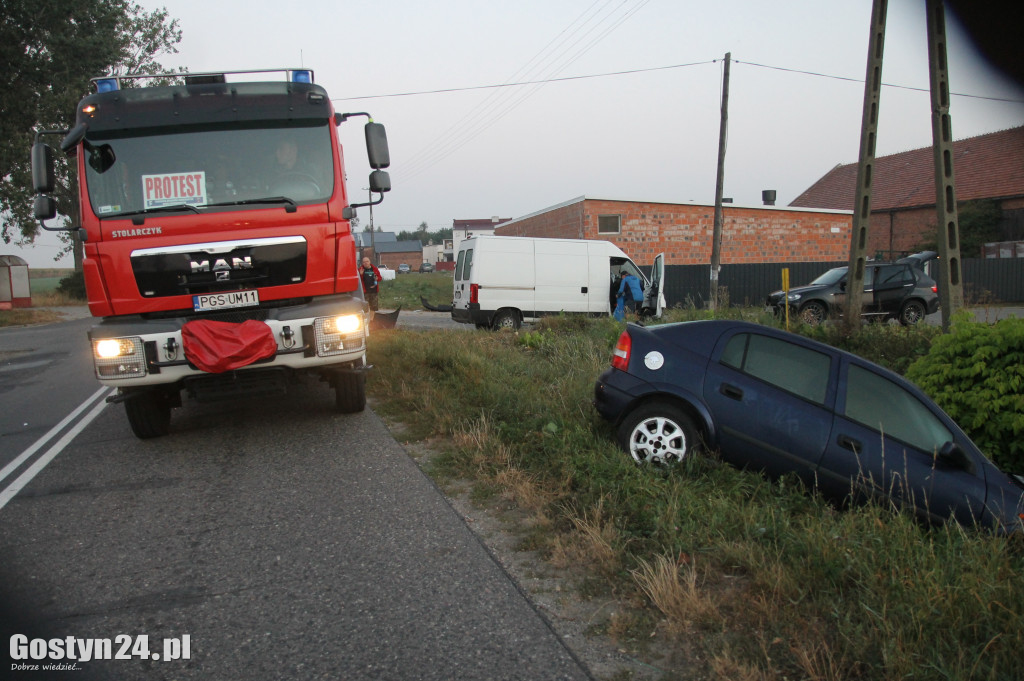 Wypadek na drodze powiatowej w Lipiu