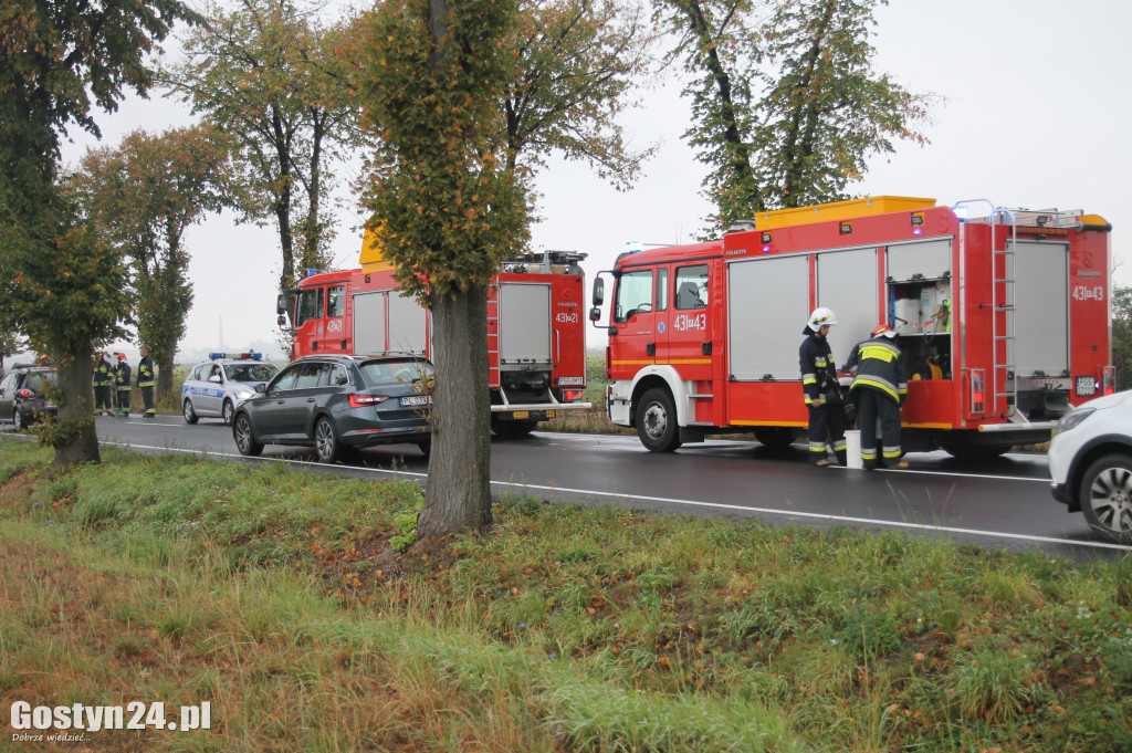 Trzy samochody zderzyły się na drodze Krobia - Pudliszki