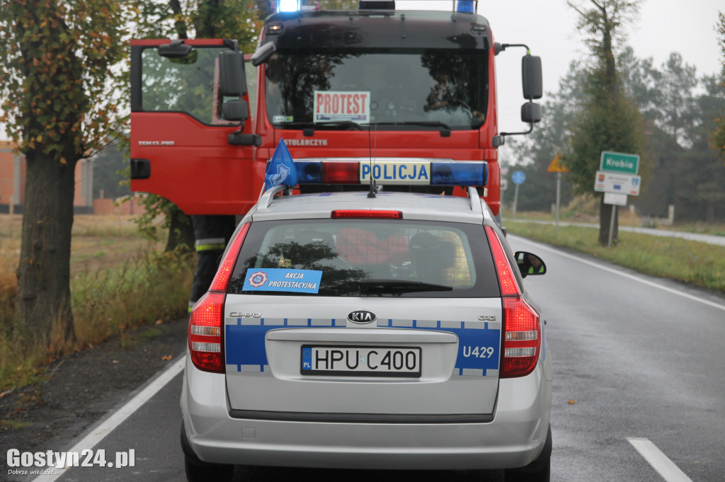 Trzy samochody zderzyły się na drodze Krobia - Pudliszki