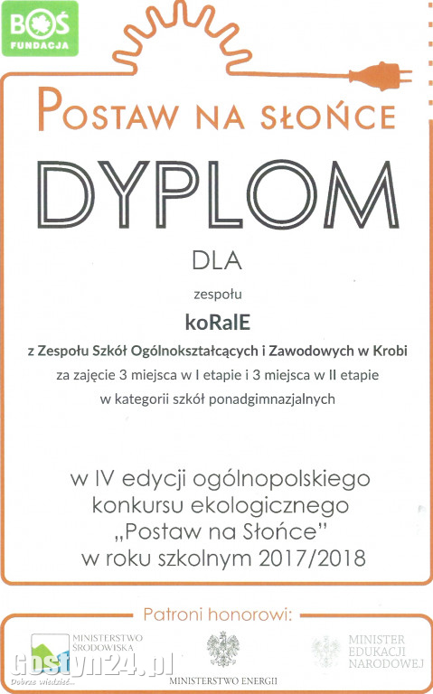 Sukces uczniów z ZSOiZ w Krobi