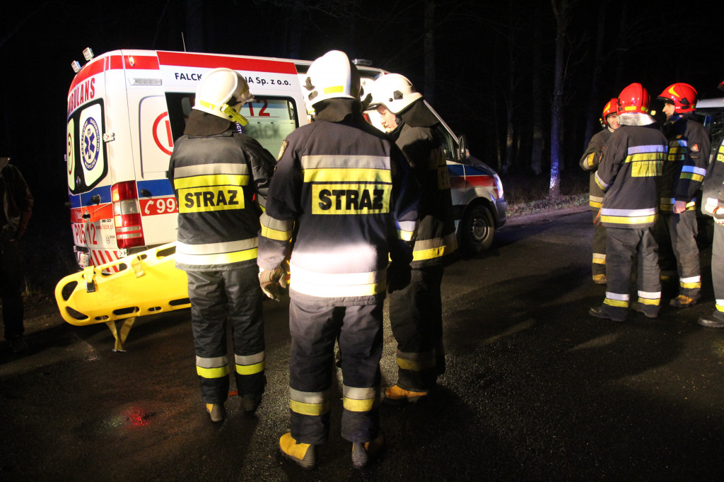 Wypadek busa na trasie Pogorzela - Pępowo