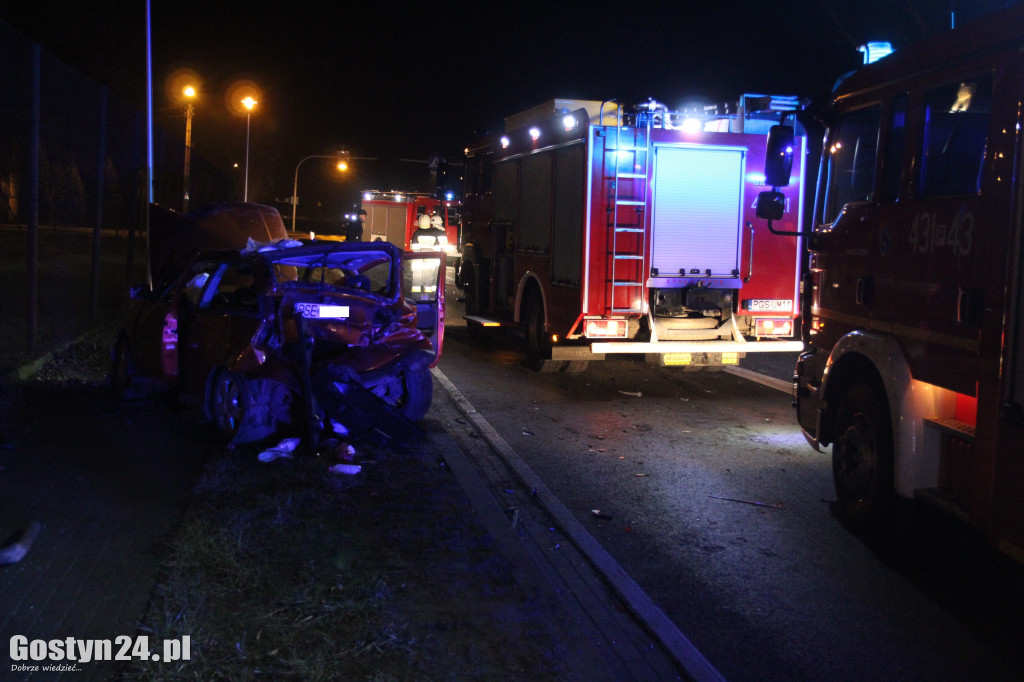 Nocny wypadek na drodze krajowej