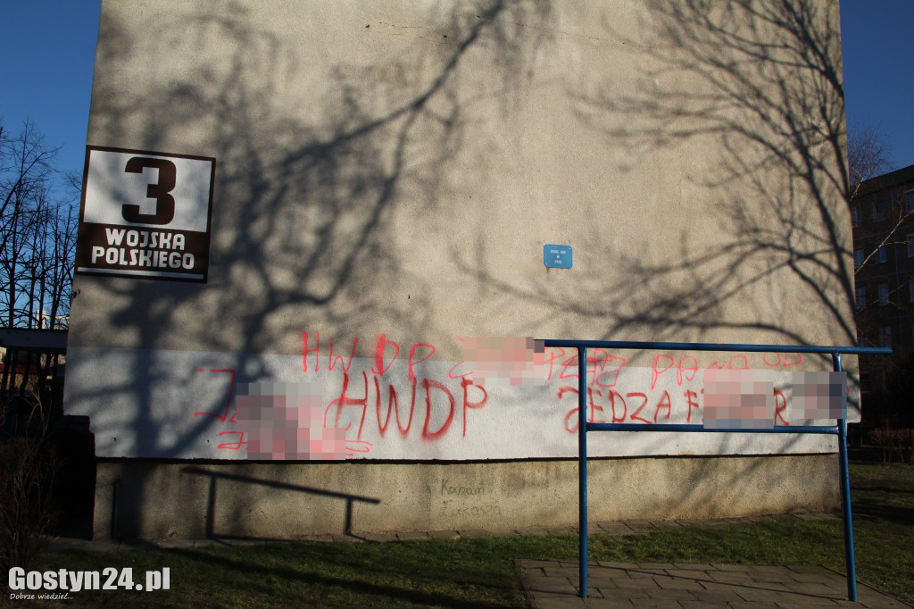 Pseudograffiti na gostyńskich blokach