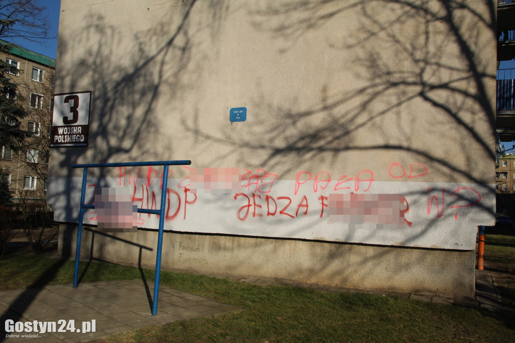 Pseudograffiti na gostyńskich blokach