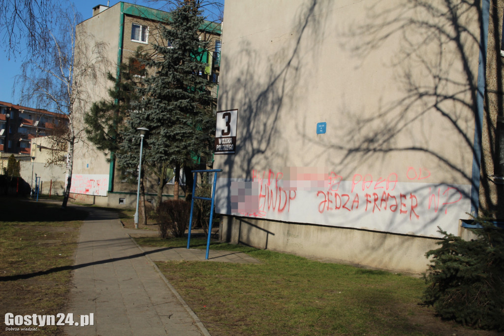 Pseudograffiti na gostyńskich blokach
