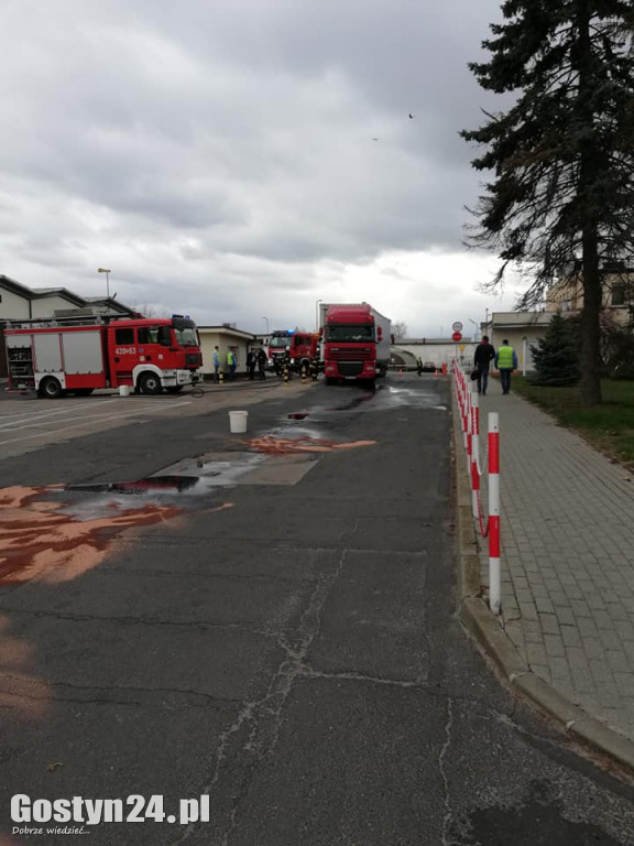 Wyciek oleju na terenie firmy - Pudliszki