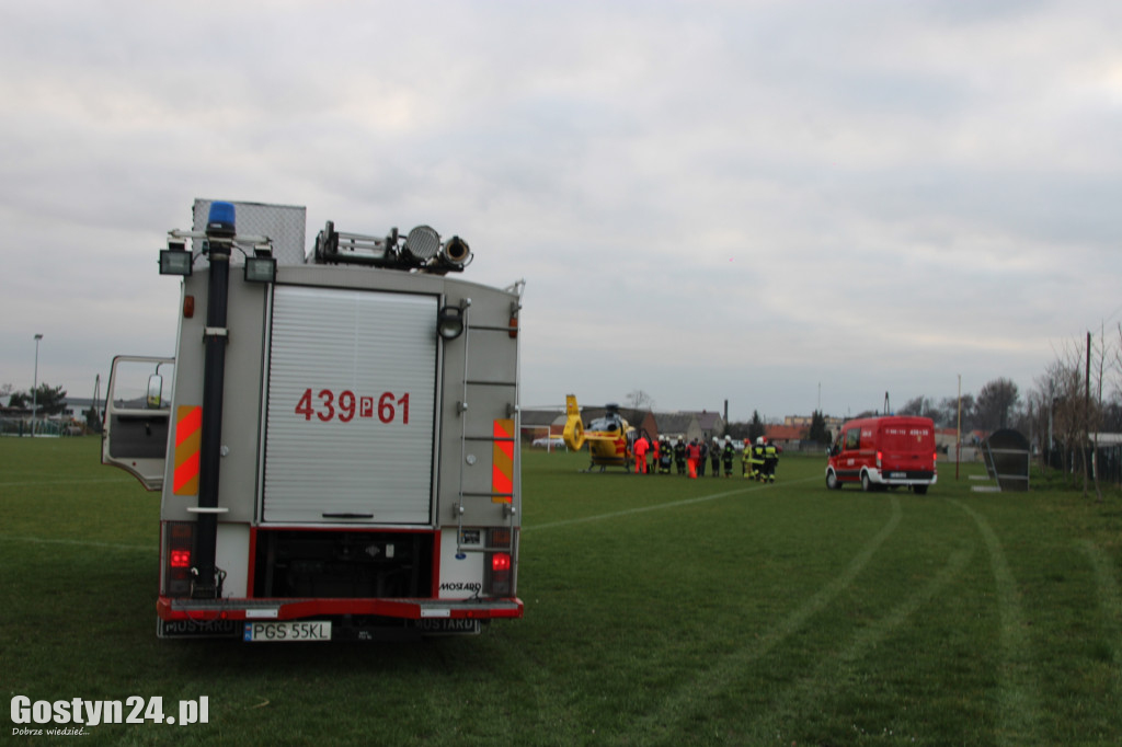 Helikopter LPR lądował na stadionie w Pogorzeli
