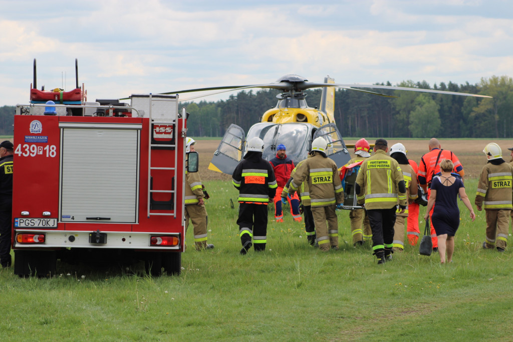 Lądowanie helikoptera LPR w Drzewcach