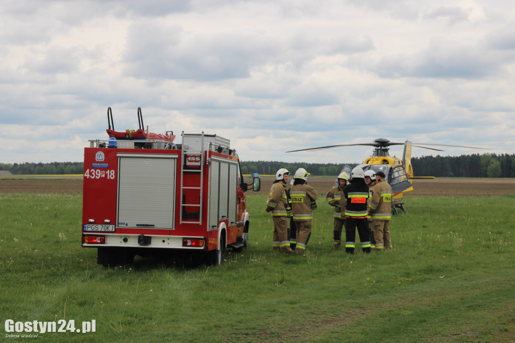 Lądowanie helikoptera LPR w Drzewcach