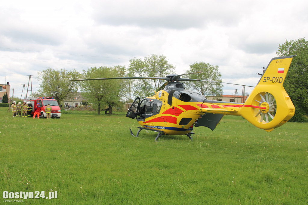 Lądowanie helikoptera LPR w Drzewcach