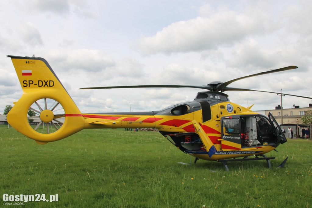 Lądowanie helikoptera LPR w Drzewcach
