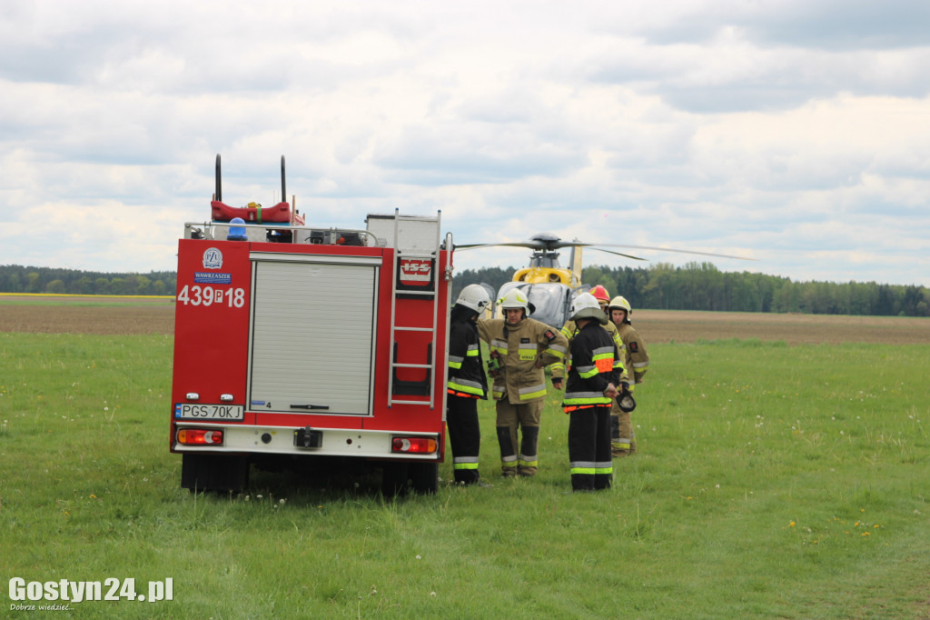 Lądowanie helikoptera LPR w Drzewcach