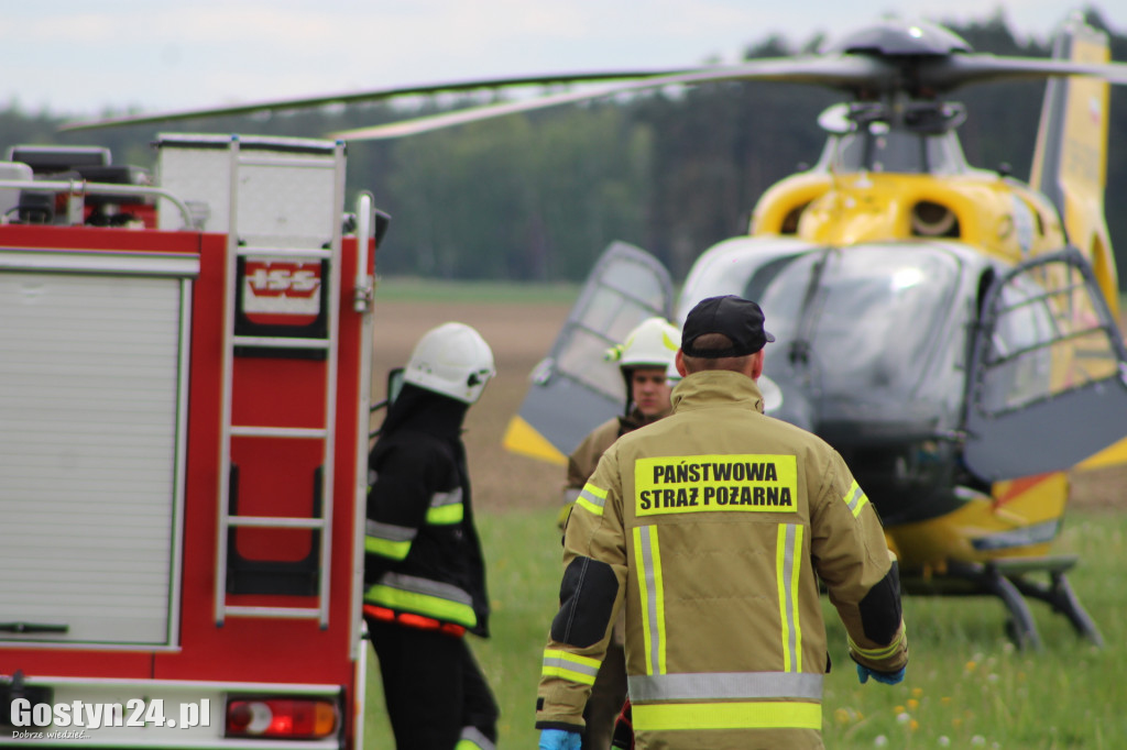 Lądowanie helikoptera LPR w Drzewcach