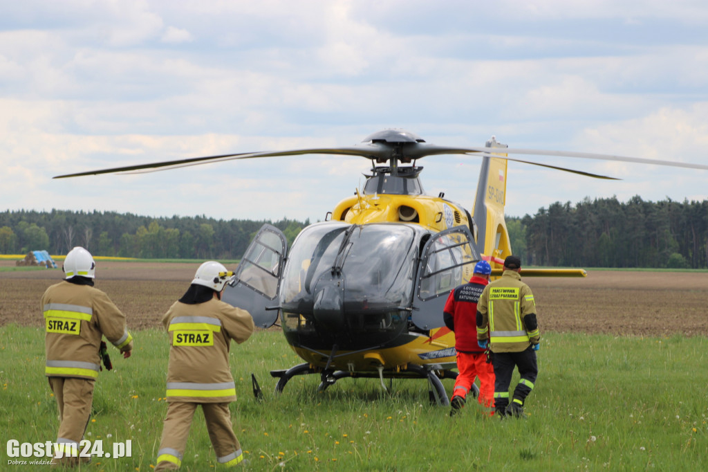 Lądowanie helikoptera LPR w Drzewcach