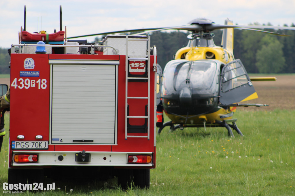 Lądowanie helikoptera LPR w Drzewcach