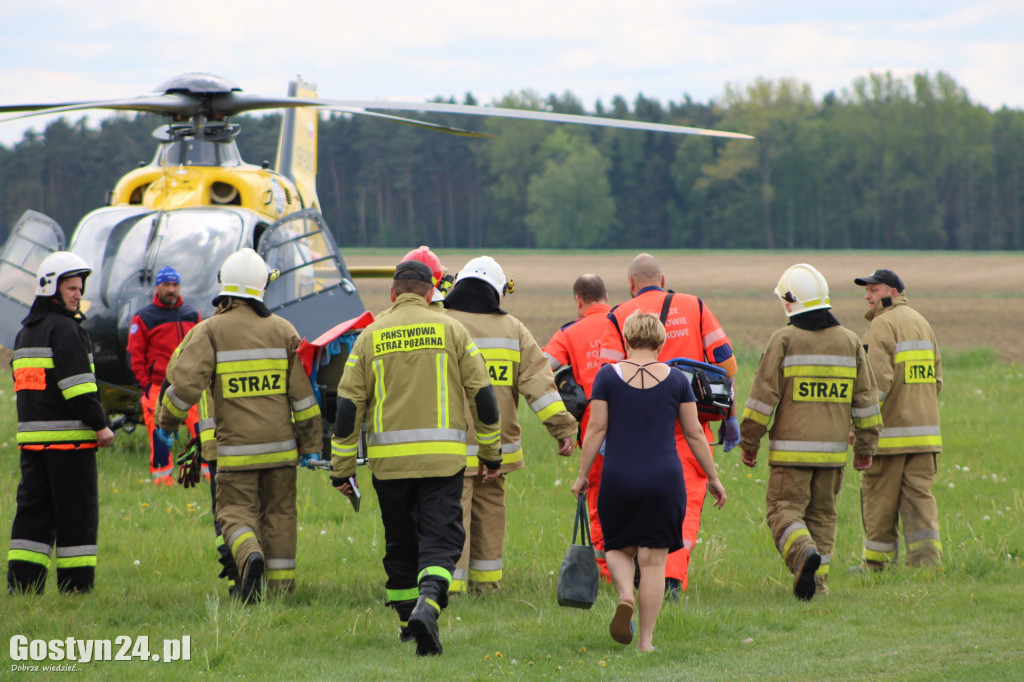Lądowanie helikoptera LPR w Drzewcach