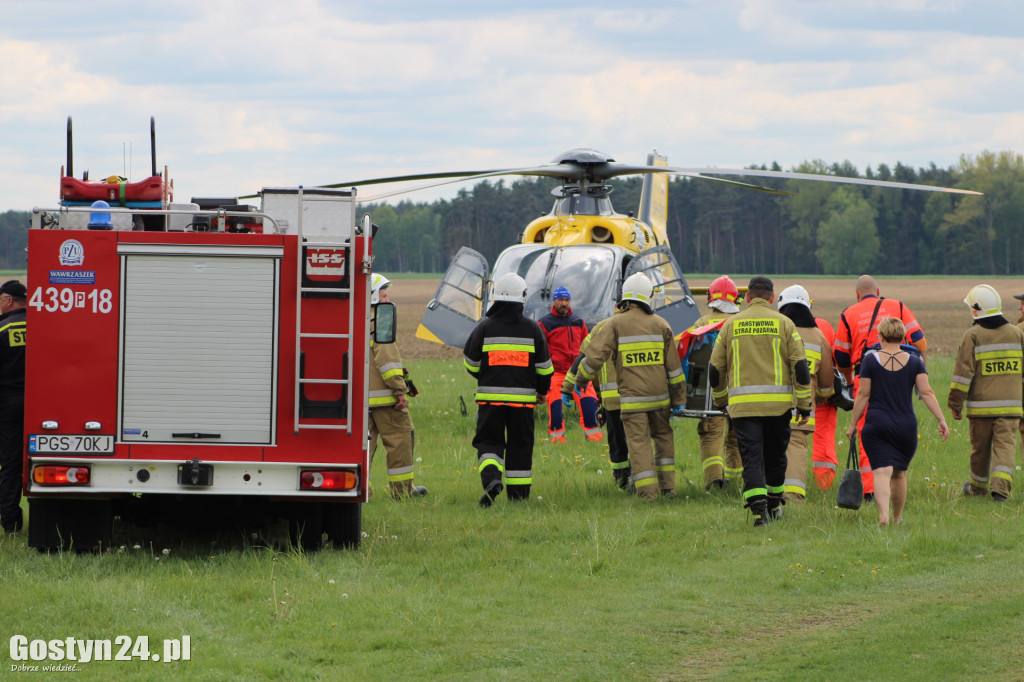 Lądowanie helikoptera LPR w Drzewcach