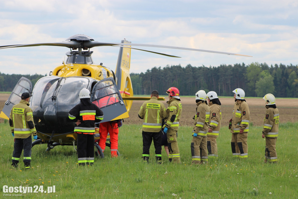 Lądowanie helikoptera LPR w Drzewcach