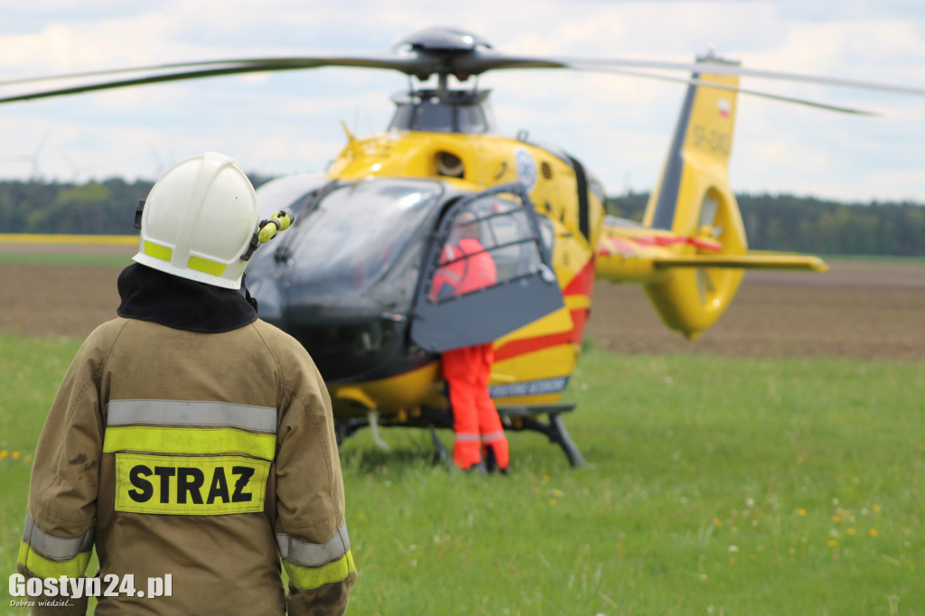 Lądowanie helikoptera LPR w Drzewcach