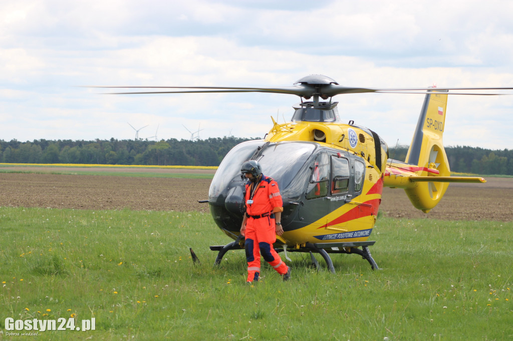 Lądowanie helikoptera LPR w Drzewcach