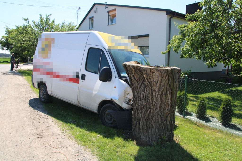 Bus uderzył w drzewo w Dzięczynie