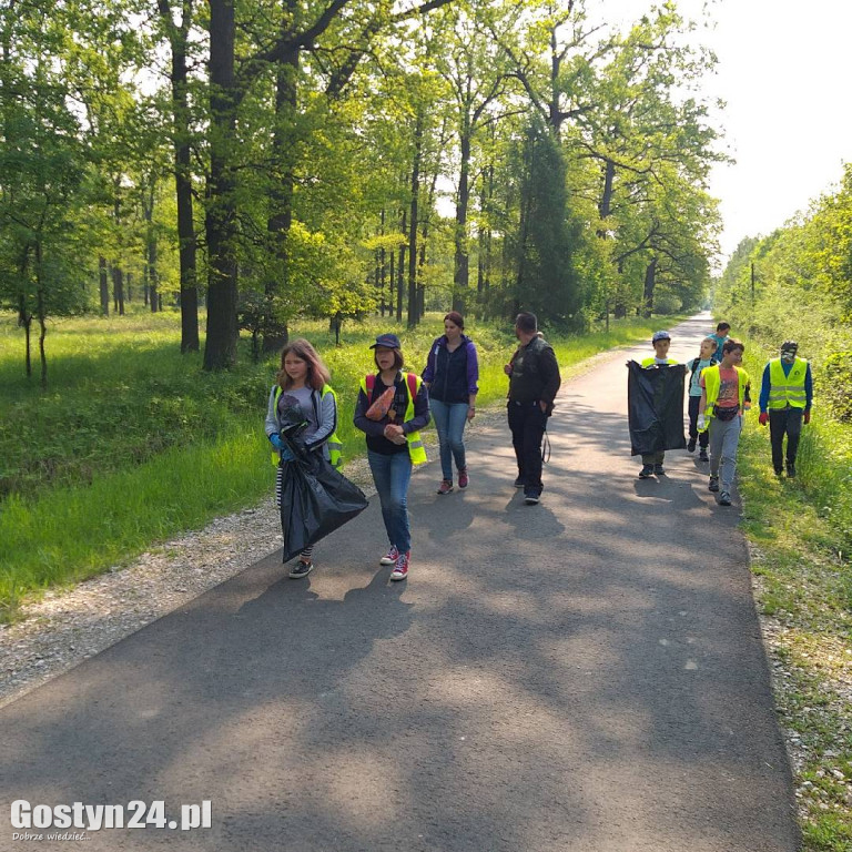 Zbierali śmieci w lesie w Międzyborzu