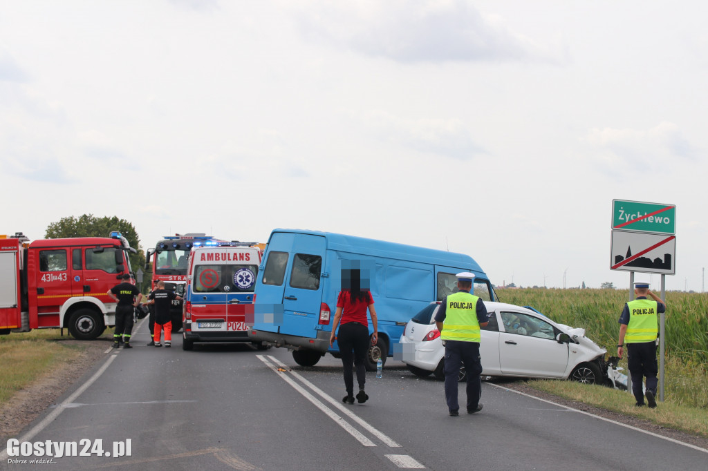 Wypadek na W434 Żychlewo-Krobia