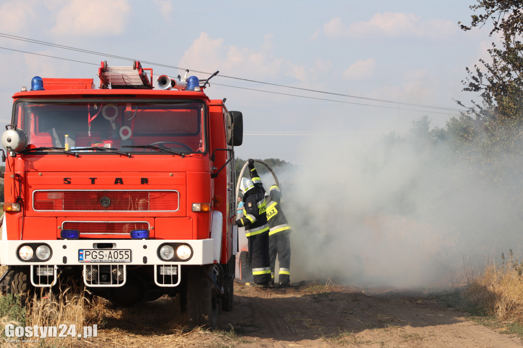 Pożar ścierniska, spłonęła też prasa do słomy