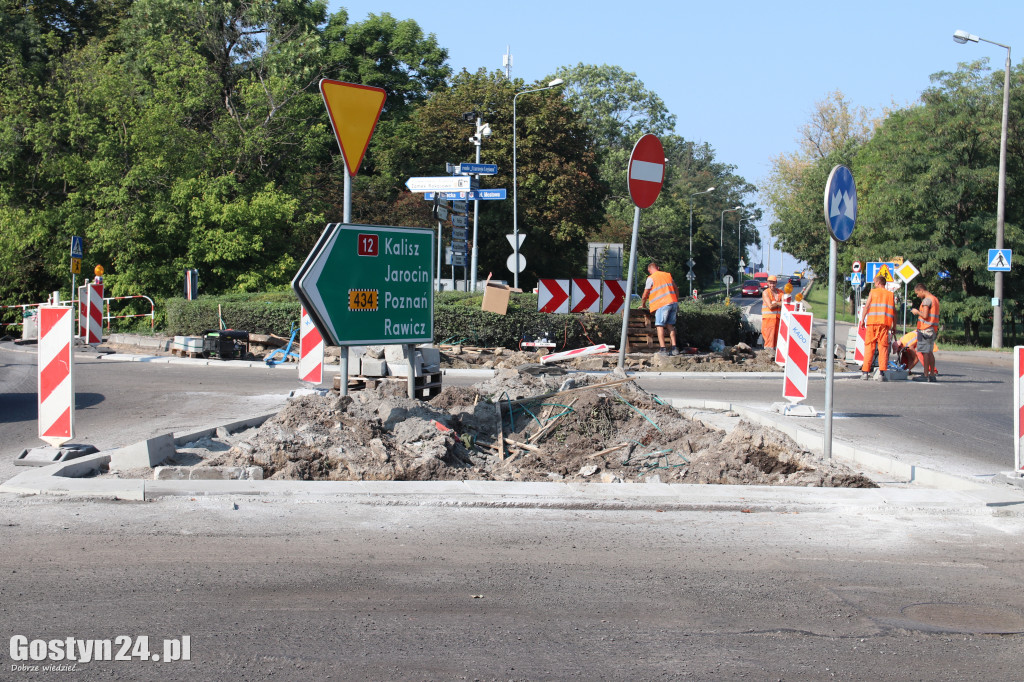 Prace drogowe na krajowej 12 w Gostyniu