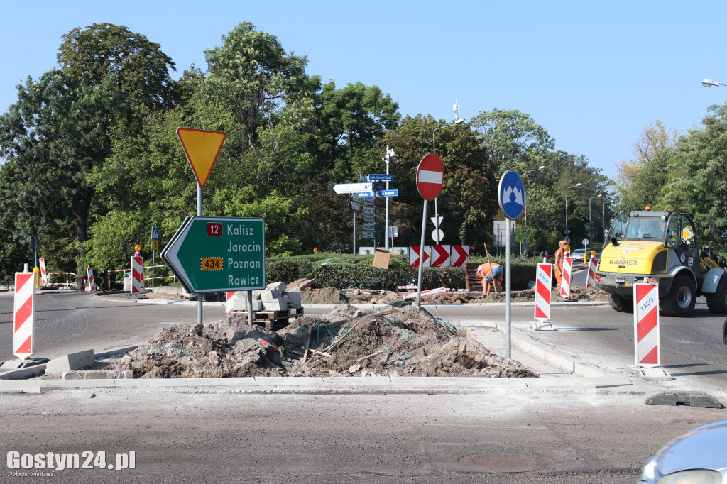 Prace drogowe na krajowej 12 w Gostyniu